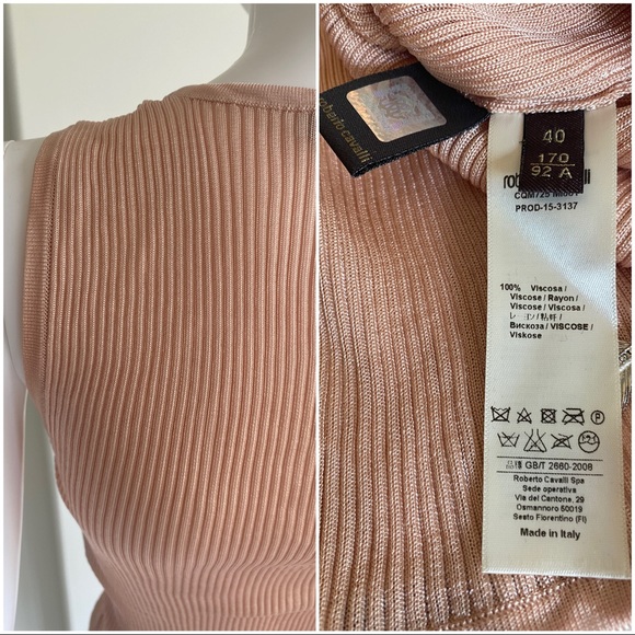 ROBERTO CAVALLI: Light Pink lace up top, Size: 40 - Picture 3 of 8